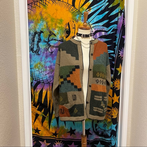 🌈 Lovely Vintage wool art cardigan - Picture 3 of 11